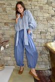 Nonni Gingham Poet Blouse Denim